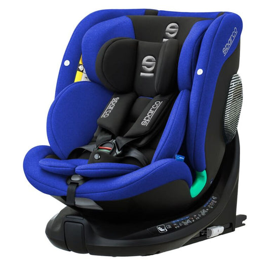 SPARCO obrotowy 360° fotelik samochodowy 40-150 cm I-SIZE ISOFIX NIEBIESKI