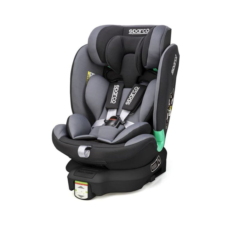 Fotelik samochodowy OBROTOWY 40-135 cm SPARCO SK6000i ISOFIX SZARY