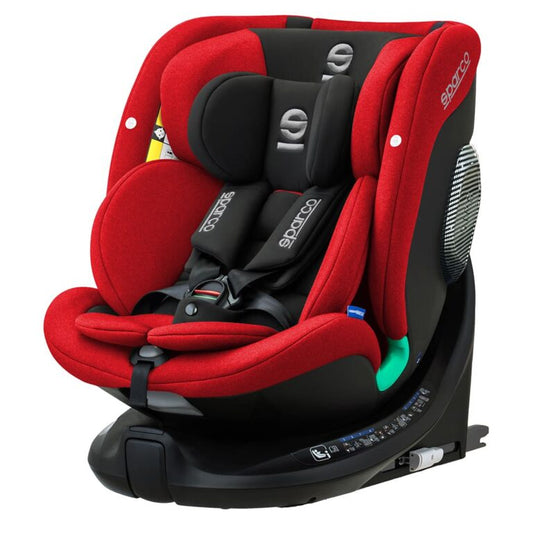 SPARCO obrotowy 360° fotelik samochodowy 40-150 cm I-SIZE ISOFIX CZERWONY