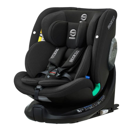 SPARCO obrotowy 360° fotelik samochodowy 40-150 cm I-SIZE ISOFIX CZARNY